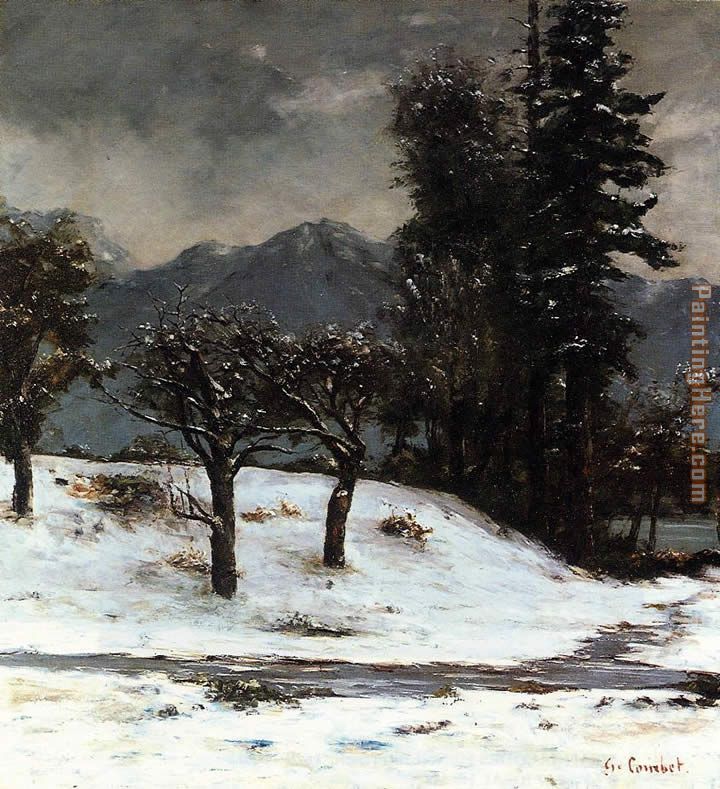 Snow painting - Gustave Courbet Snow art painting